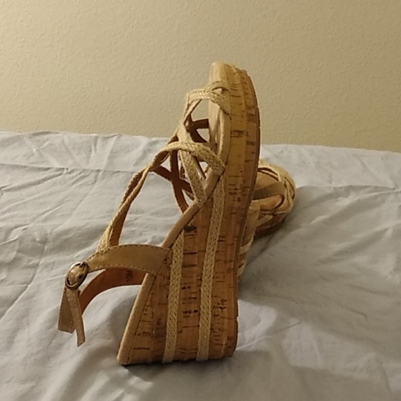 POP MEMORY FOAM BIEGE WEDGE HEELS - Picture 3 of 6